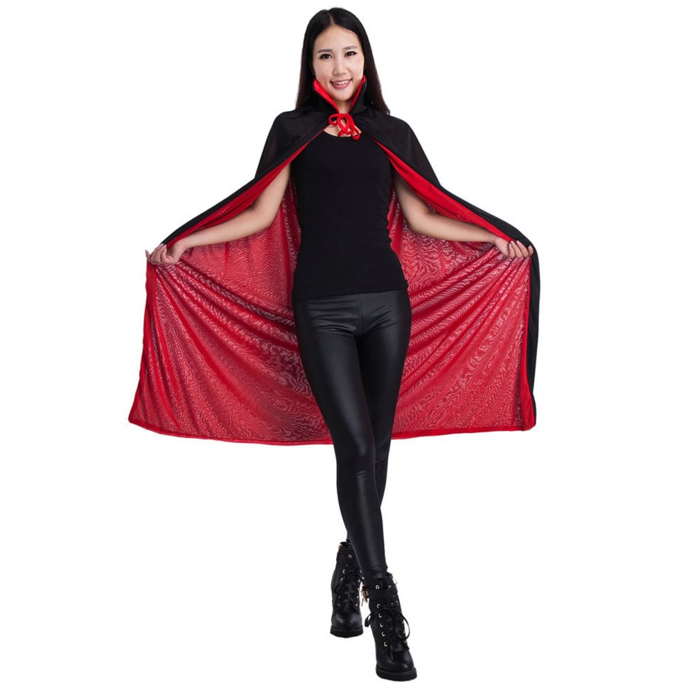 Halloween Red Devil Witch Cosplay Cloak Double Layer Collar-Pajamasbuy