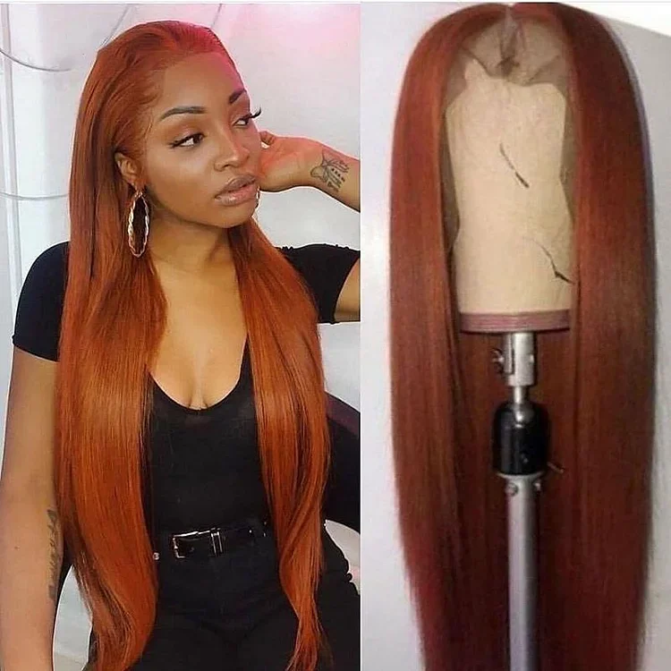 Ginger Human Hair HD Lace Straight Wig  | Glueless Wigs | 100% Real Natural Human Hair Wigs | Medium & Long Wig