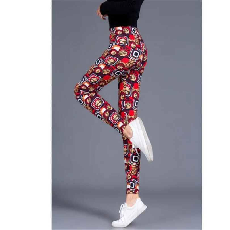 CUHAKCI Printed Leggins Elastic Fitness Leggings Sexy Pants Women Push Up Trousers Summer Gym Sports Dropshipip