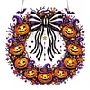 Pumpkin Wreath DIY Acrylic 5D Crystal Diamond Gem Art Hanging Ornament