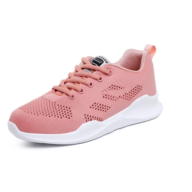 Lace-up Athletic Woman Outdoor Walking Sneakers Women's Mesh Comfortable Running Shoes Breathable  Lightweight Jogging  Non-slip