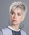 Salt Pepper Mix Pure White With Darkest Brown Short Pixie Cut Wigs