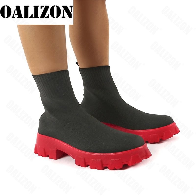 Women's Boots 2021 Autumn Winter New High Quality Cloth Fashion Socks Boots Comfortable Mesh Breathable Flats Sport Short Boots