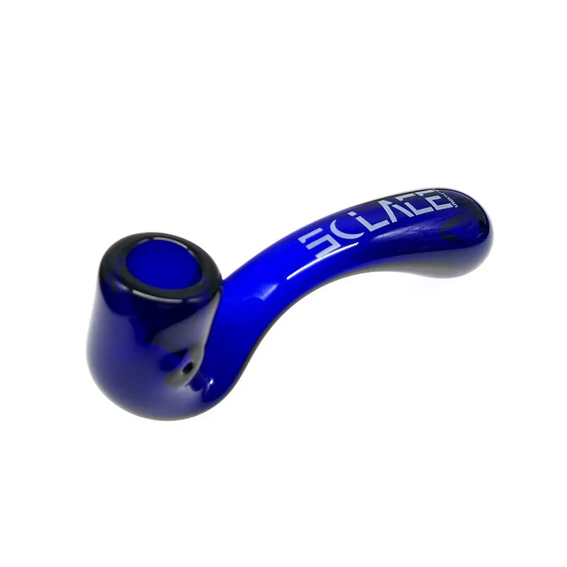 Classical Sherlock Round mouth & Flat body Glass Hand Pipe