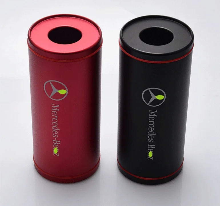 High-end car logo metal cylinder tissue box
