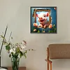 Diamond Painting-DIY Full Round Drill Frame Flower Pig