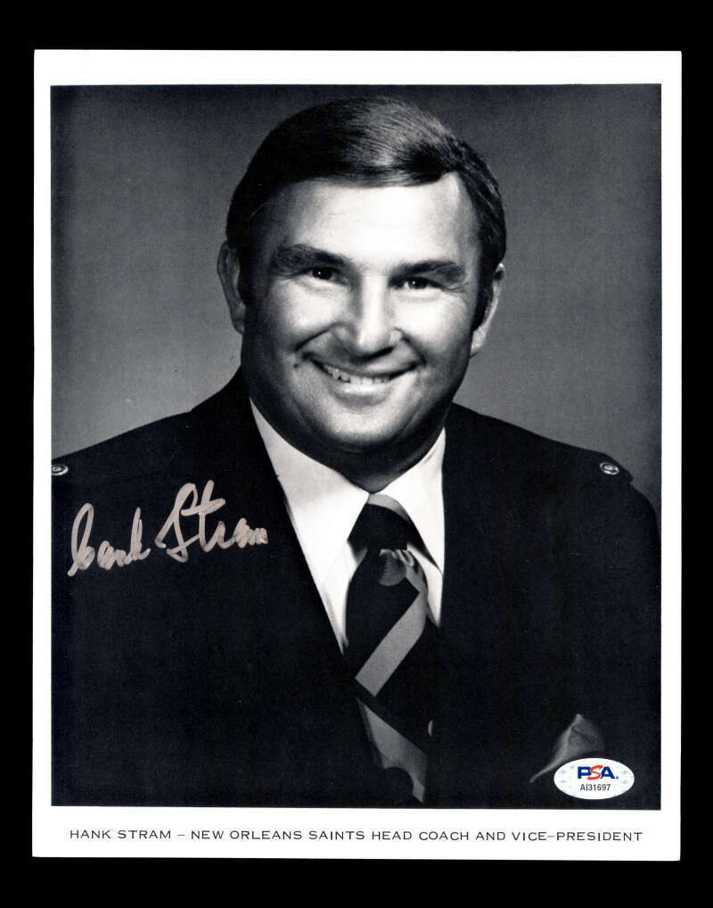 Hank Stram PSA DNA Coa Hand Signed 8x10 Autograph Photo Poster painting