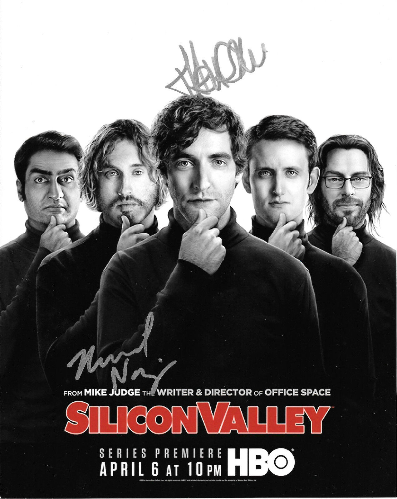 GFA Silicon Valley * THOMAS MIDDLEDITCH & KUMAIL * Signed 8x10 Photo Poster painting MH2 COA