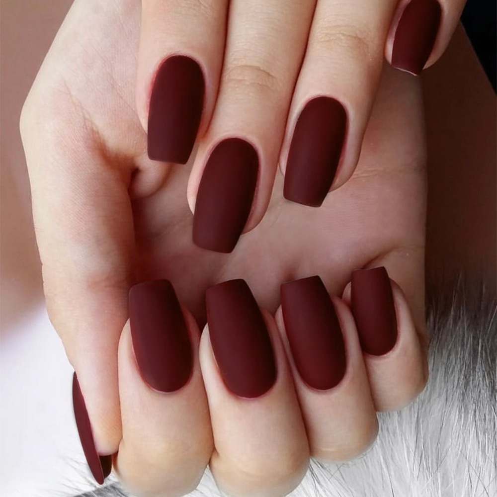 Hxtrovert Waterproof Valentine's Day French Fake Nails Wearable Manicure Square Head False Nail Full Cover Press on Nails Women
