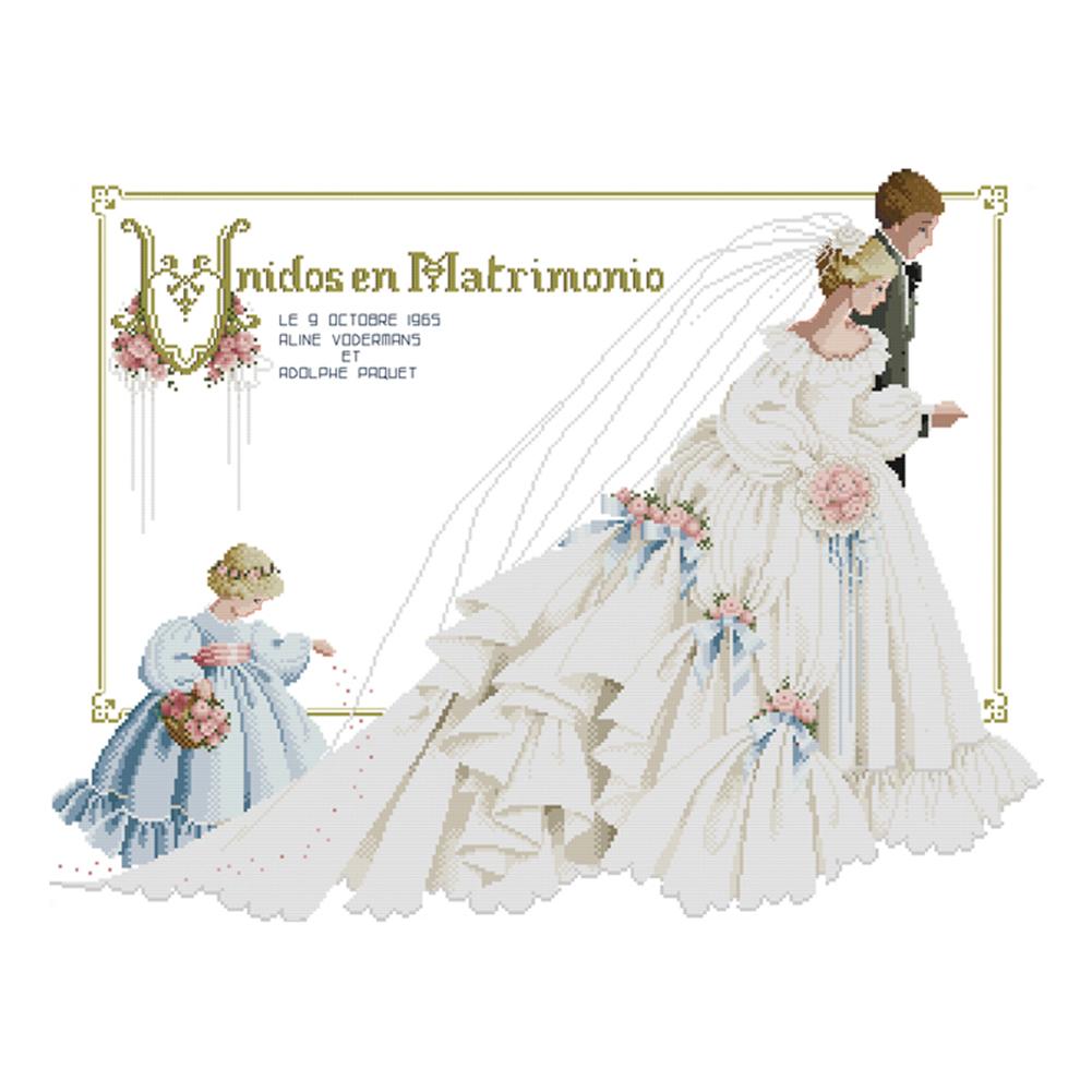 

Wedding - 14CT Stamped Cross Stitch - 65*50cm, 501 Original