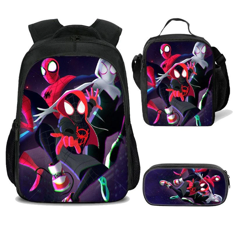 Buzzdaisy Spider Man  3D  School  Backpack With Lunch bag Pencil Case