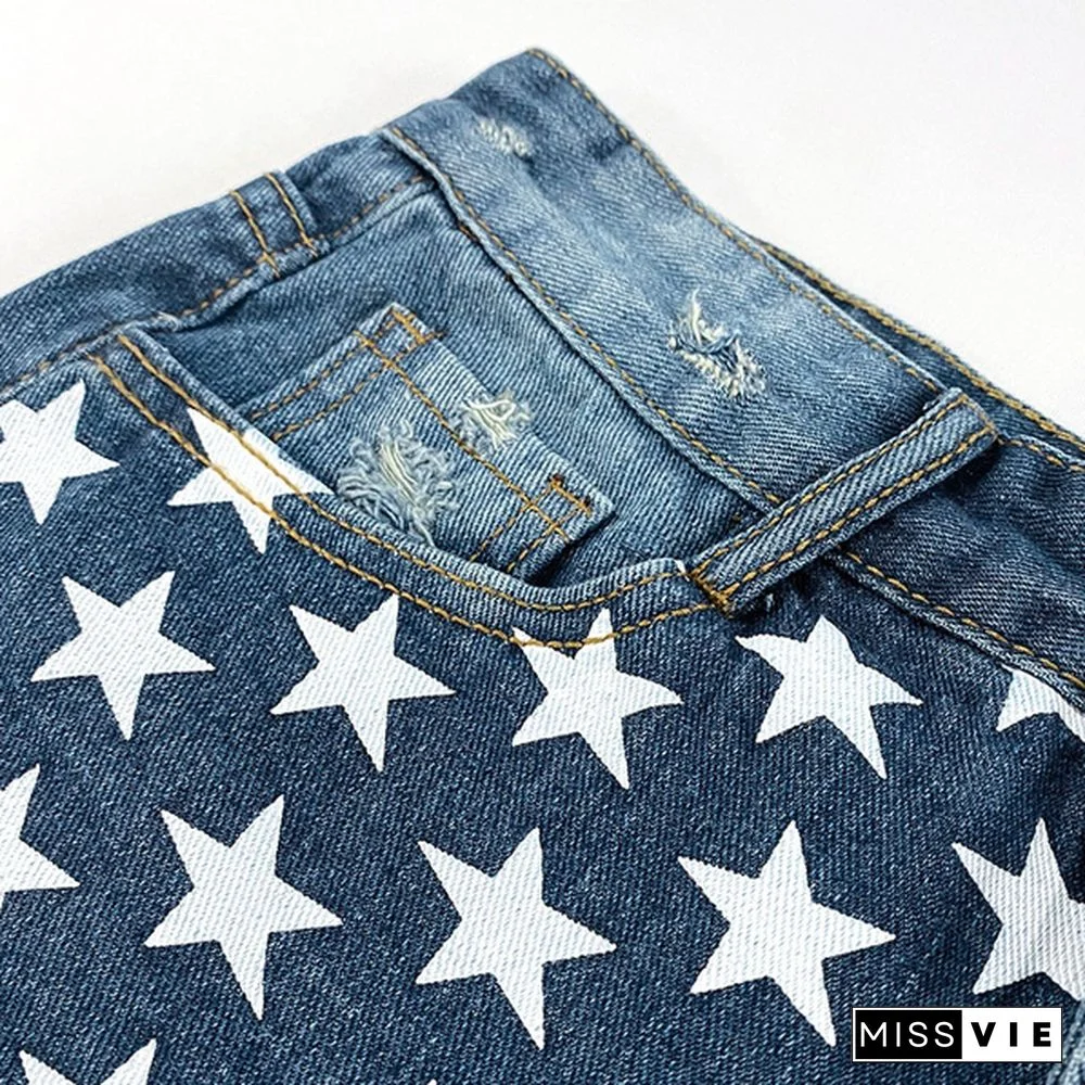 Women's Cool Washed Denim Girls Casual High Waisted Short Mini Jeans Ripped Jeans Shorts Washed Denim Short Plus Size S-3XL