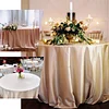 108" Champagne Seamless Satin Round Tablecloth