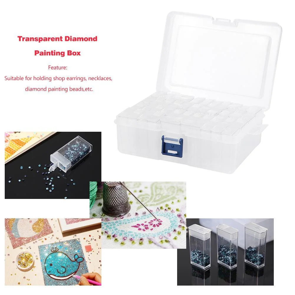 42 Grids Transparent Diamond Painting Box for Jewelry Nail Art Container