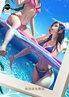 Swimsuit Aerith Gainsborough & Tifa Lockheart Decorative Painting - (FF7) Final Fantasy VII Decorative Painting - Mystical Art Studios