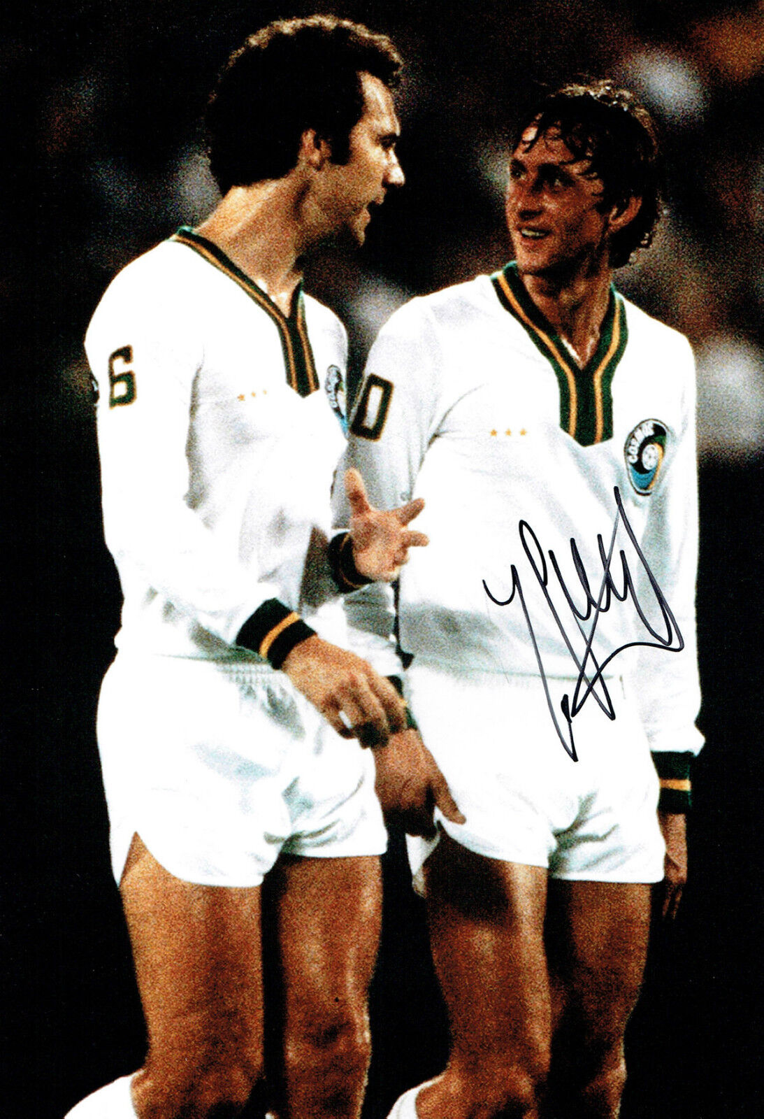 Johan CRUYFF Signed Autograph 12x8 Photo Poster painting with Franz BECKENBAUER AFTAL COA