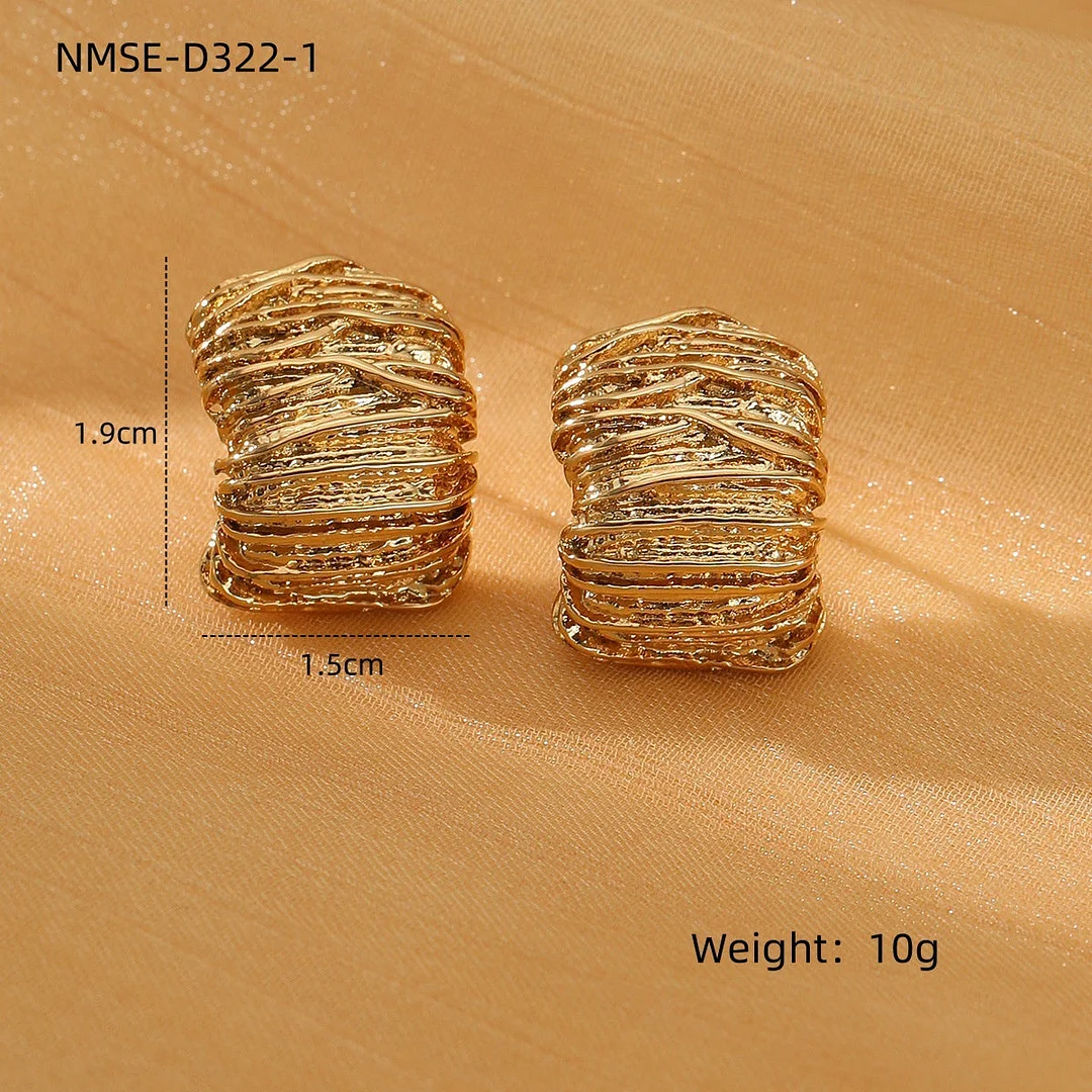 Vintage Wrapped Geometric Fashionable Titanium Steel Earrings
