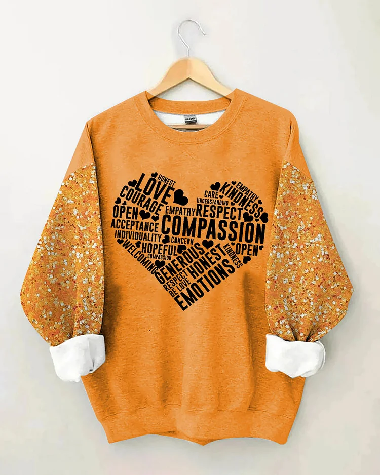 Ladies Slogan End Bullying  Printed Crew Neck Sweatshirt