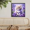 Lila Katze - runder Bohrer Diamantmalerei - 40*40cm