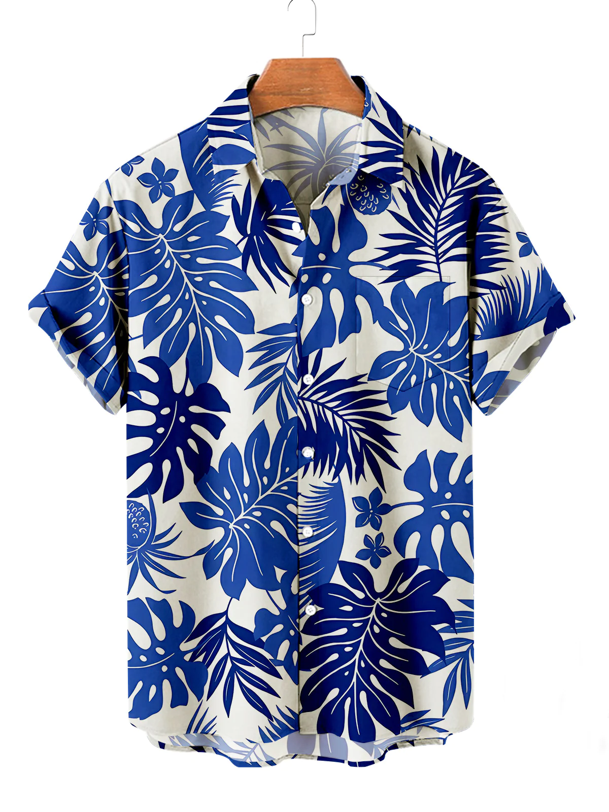 Men's Hawaiian Floral Casual Short Sleeve Shirt PLUSCLOTHESMAN