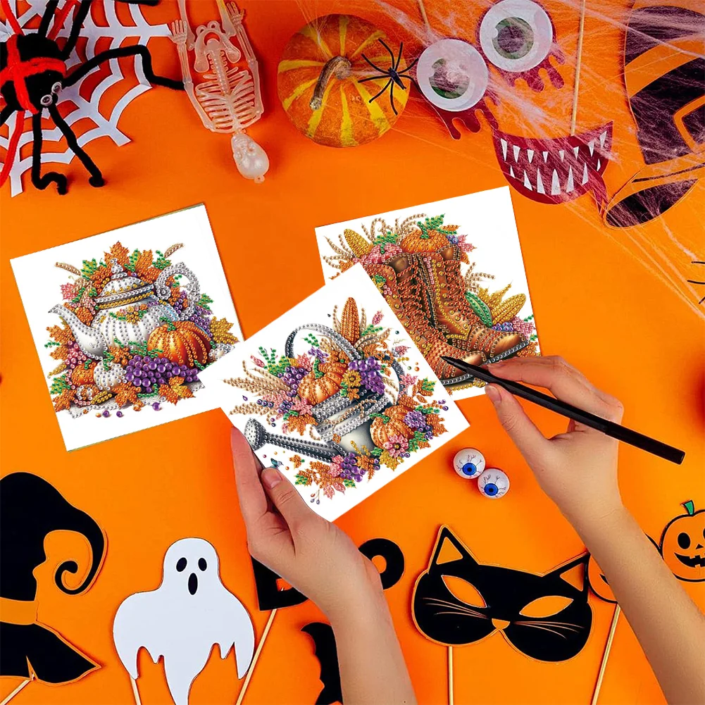 6PCS DIY Diamond Art Greeting Cards Congratulations Cards & Gifts (Halloween)