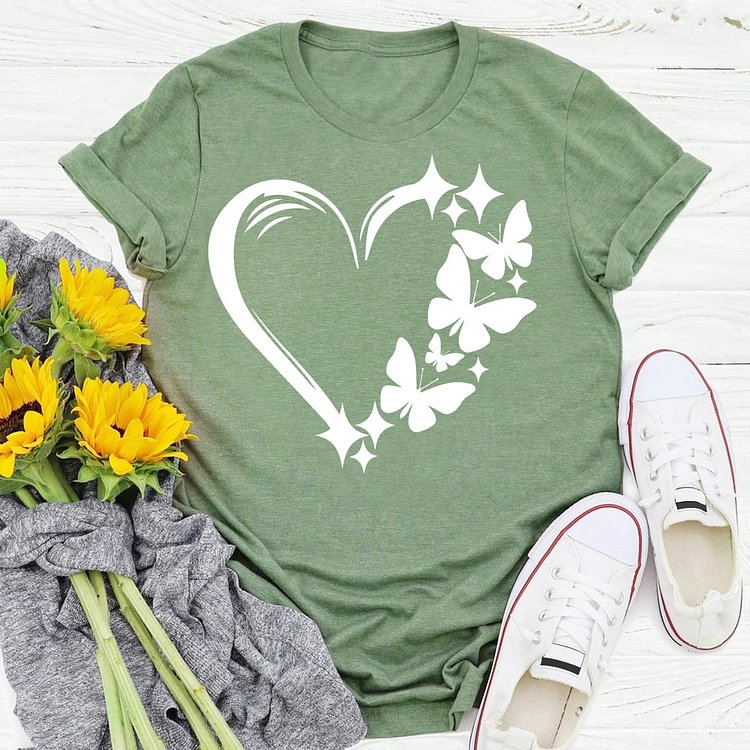 ANB - butterfly heartT-shirt Tee -03729
