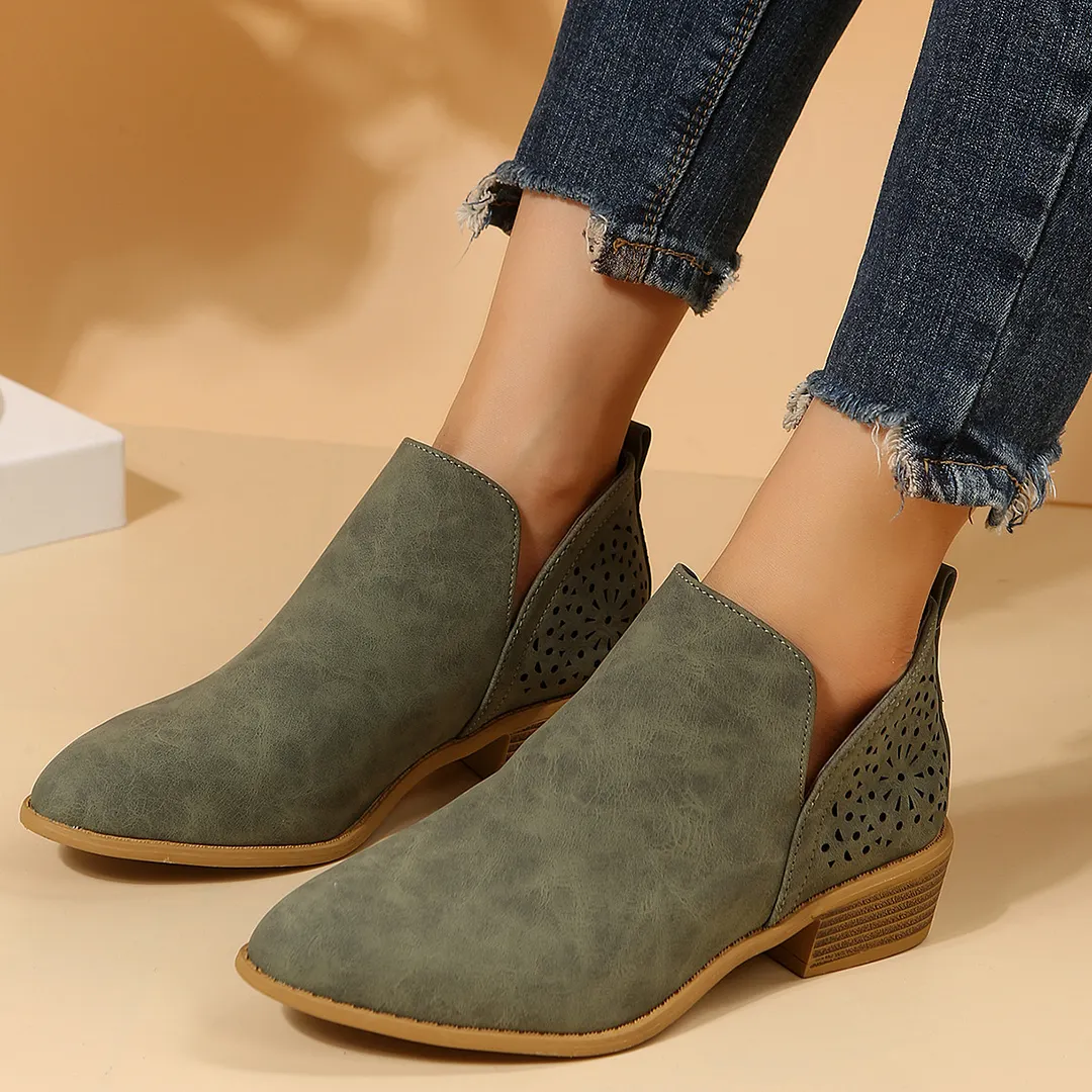 Churchf Churchf 2023 New Spot Plus-Size Ankle Boots Thick Heel Breathable Wedge Ankle Boots