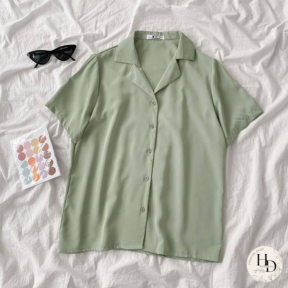 Casual Basic Short Sleeve Blouse Women V-neck Loose Office Formal Shirt Female Fashion Blue Yellow Cardigan Tops