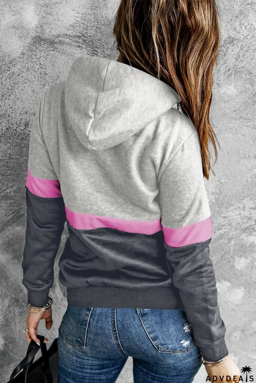 Cowl Neck Colorblock Hoodie