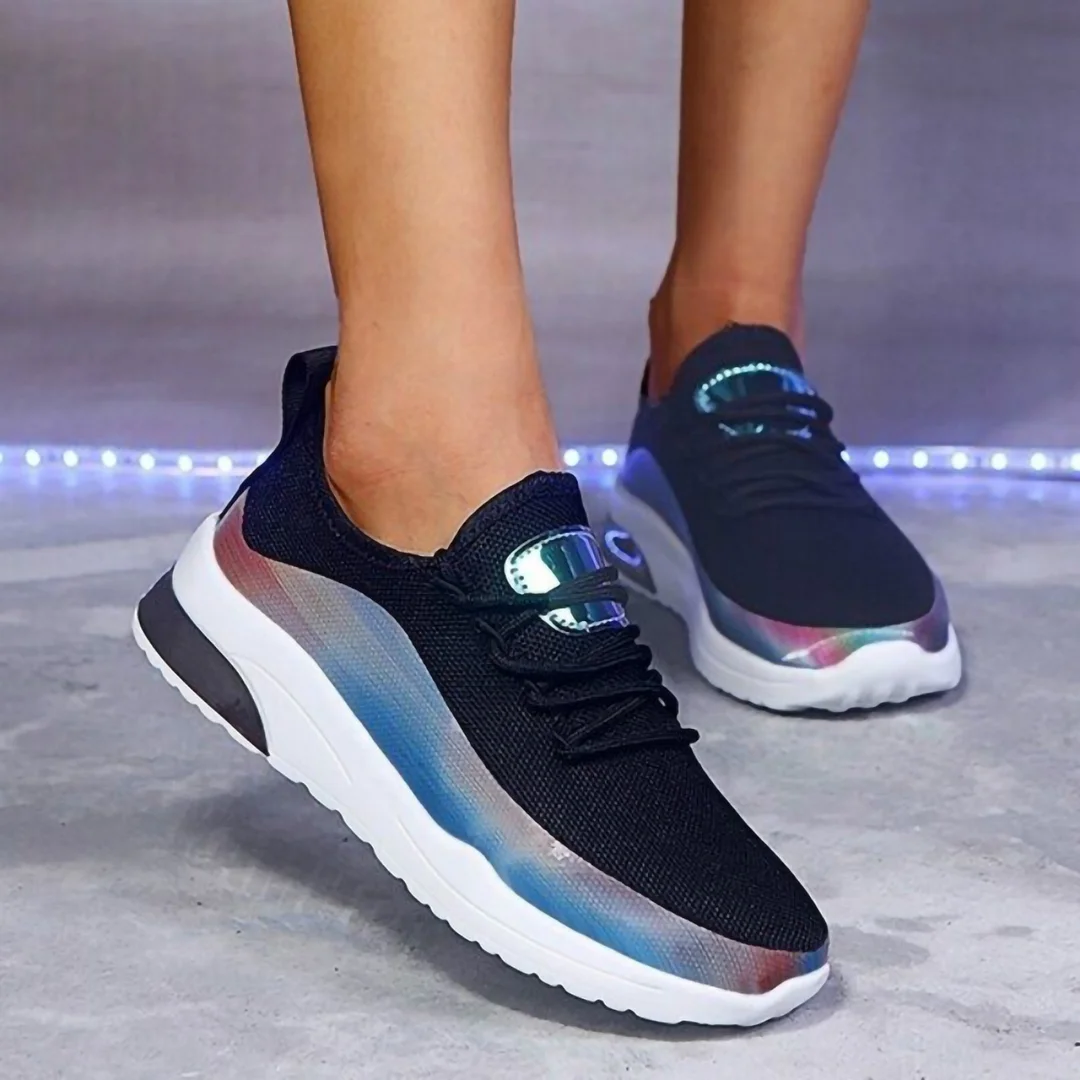 Letclo™ 2021 Women Colorful Cool Sneaker Ladies Lace Up Vulcanized Shoes Casual Female Flat Comfort Fashion Walking Shoes  letclo Letclo