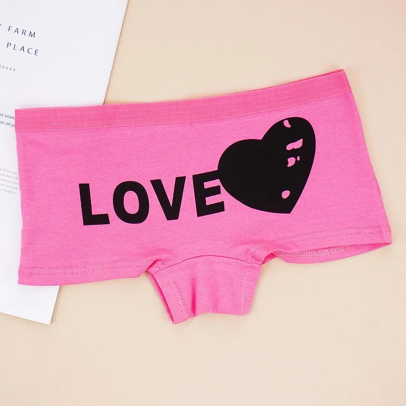Billionm Briefs for Women Sexy Panties Women Cotton Pack of 6pcs Woman Boyshorts Breathable Letter Love Knickers Underwear