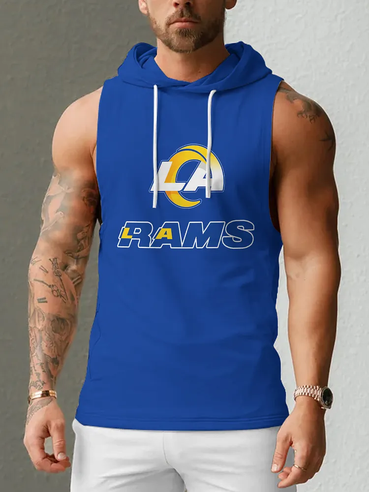Los Angeles Rams Men's  Casual Comfy Sleeveless Hooded Tank Top