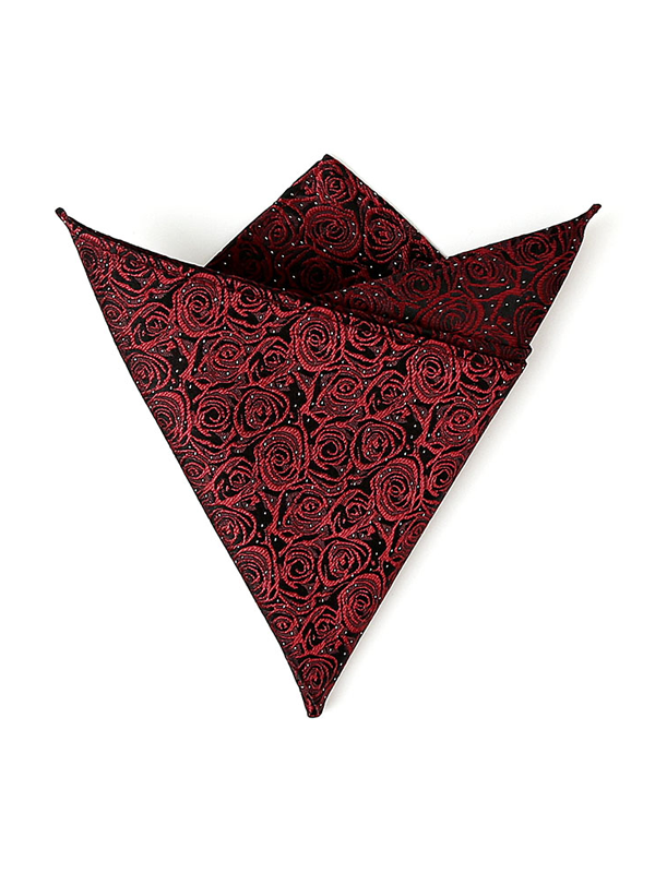 Silk Handkerchief Roses Pattern Men's Pocket Square REAL SILK LIFE