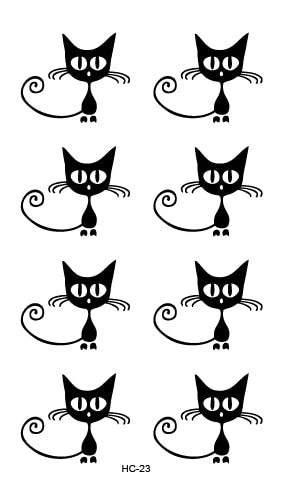 Free Shipping Classic Black Tattoo Waterfproof Fake Temporary Tattoo Sticker Body Cat Star Infinity Bird Small Tattoo 10.5x6cm