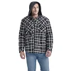 Men's Thicken Plaid Shirt Fleece-Lined Plus Size Windproof Hooded Jacket Coat