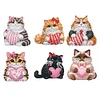 (US Local)6Pcs Acrylic Cats 5D Diamond Painting Fridge Magnet for Adults Beginners Craft Kit
