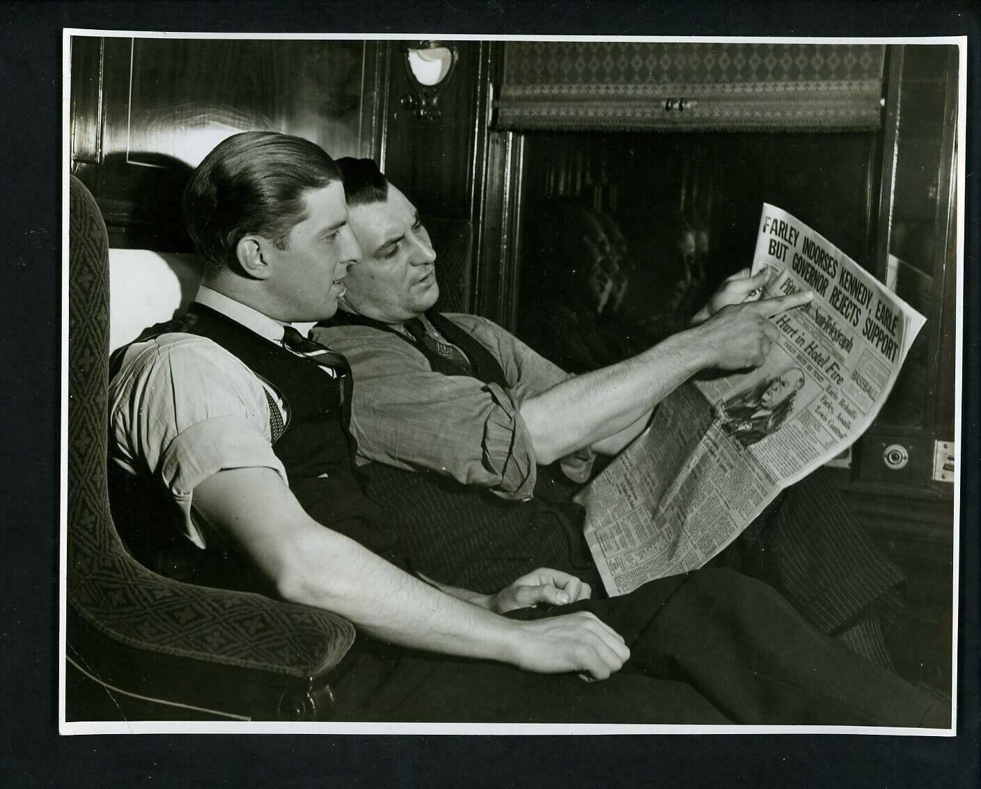 New York Yankees archives players on train circa 1930's Press Original Photo Poster painting 4D