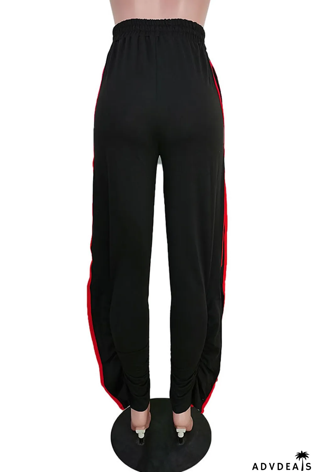 Grey Black Grey Blue Green Yellow Cotton Drawstring Sleeveless Mid Patchwork Solid Split Draped Straight Pants Bottoms