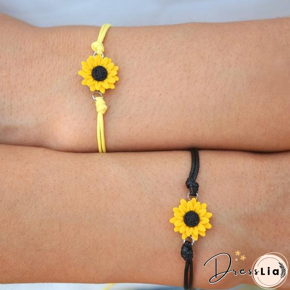 Sunflower Bracelet. Friendship Bracelet. Sunflower Ankle Bracelet. Sunflower Favors