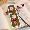 6pcs Merry Christmas 11 CT DIY Stamped Cross Stitch Bookmark Kit with Instruction Cross Stitch Kits Bookmarks for Book Lovers Reader Writers Gift 47x28cm