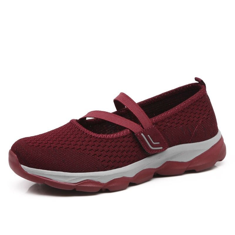 Female Cozy Nurse Workout Shoes Non-Slip Outdoor Walking Sneakers Ladies Mesh Flats MD Role Casual Hook-Loop Sock On Light Shoes
