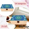 Mandala DIY Diamant Kunst Aufbewahrungsbox aus Holz mit Verschluss Schreibtisch-Organizer