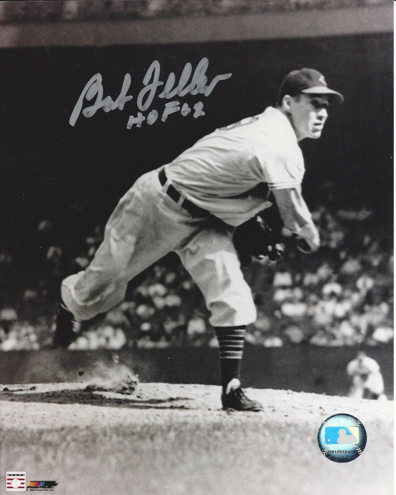 Bob Feller Autographed 8x10 Cleveland IndiansDeceased HOF #1