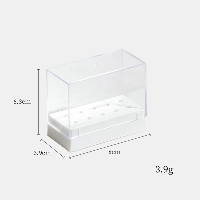 Nail Drill Grinding Bit Holder Box Display Storage Container Nail Polishing Head Stand Metal Organizer Case Nail Drill Bits Tool-Nail Inspo