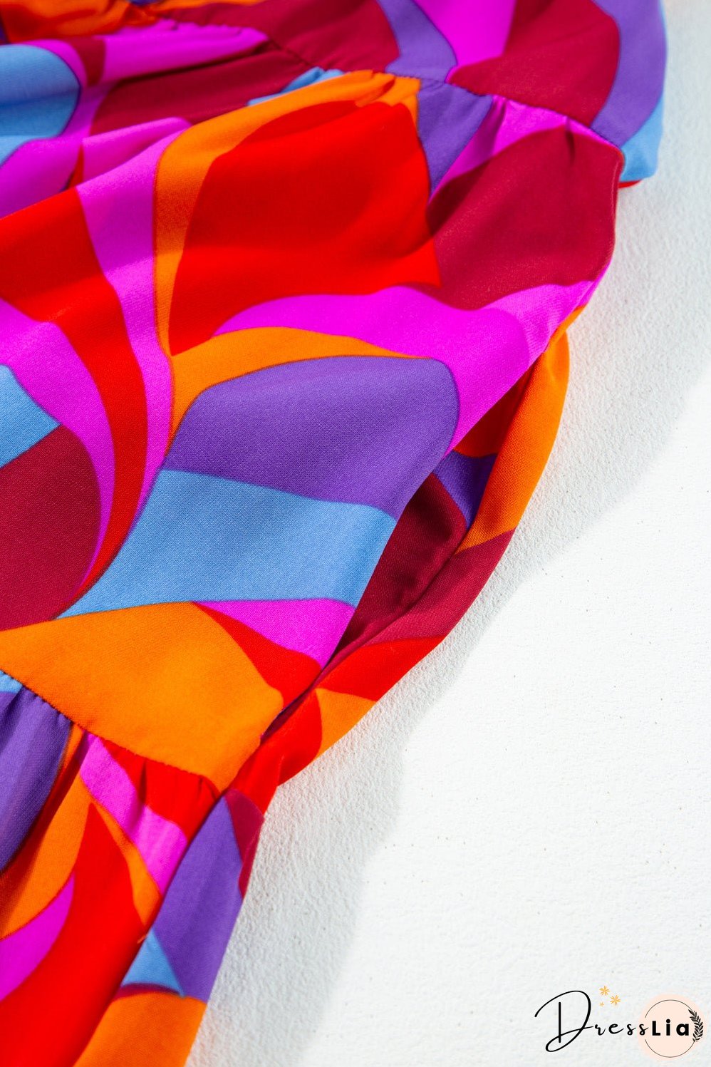 Ruffled Mock Neck Tiered Maxi Dress