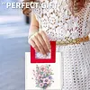 Sac &agrave; main bricolage avec peinture en diamant avec poign&eacute;e carr&eacute;e, sac fourre-tout pour peinture en diamant, kits de peinture multi-usages en diamants, sacs &agrave; main cr&eacute;atifs pour femmes, cadeau artisanat pour filles (fleurs en fleurs)