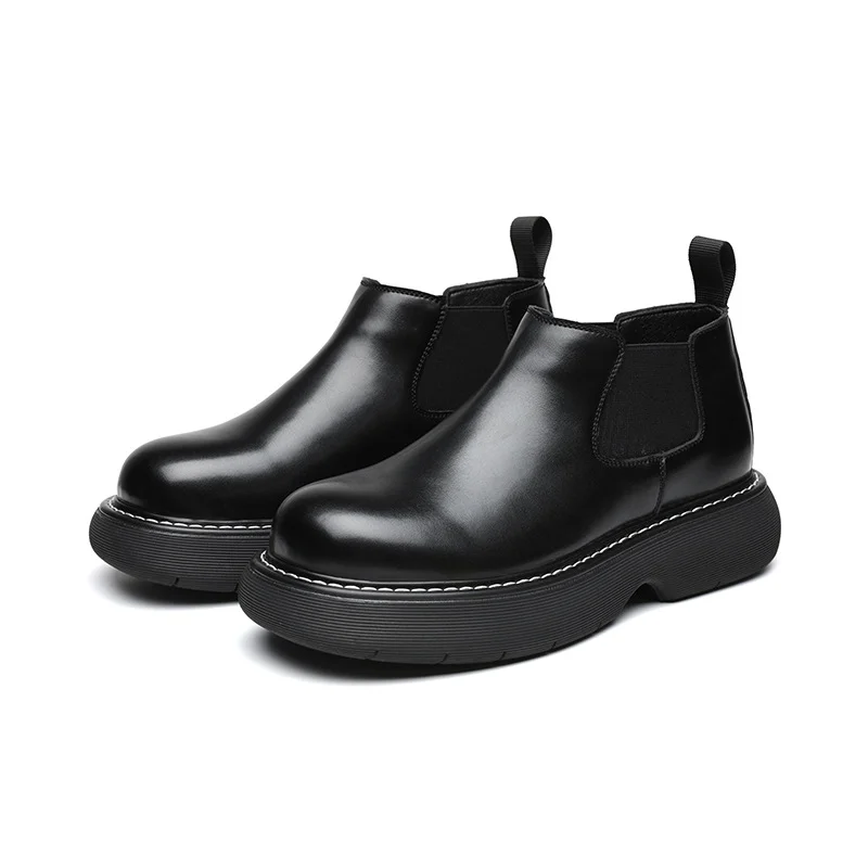 Tanguoant Tanguoant 2024 New Youth Round Head Help Cylinder Thick Bottom Fashion Fashion Foot Martin Boots 86297-R