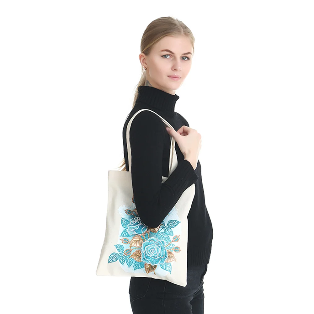 DIY Diamond Painting Eco-Friendly Canvas Bag - Flower