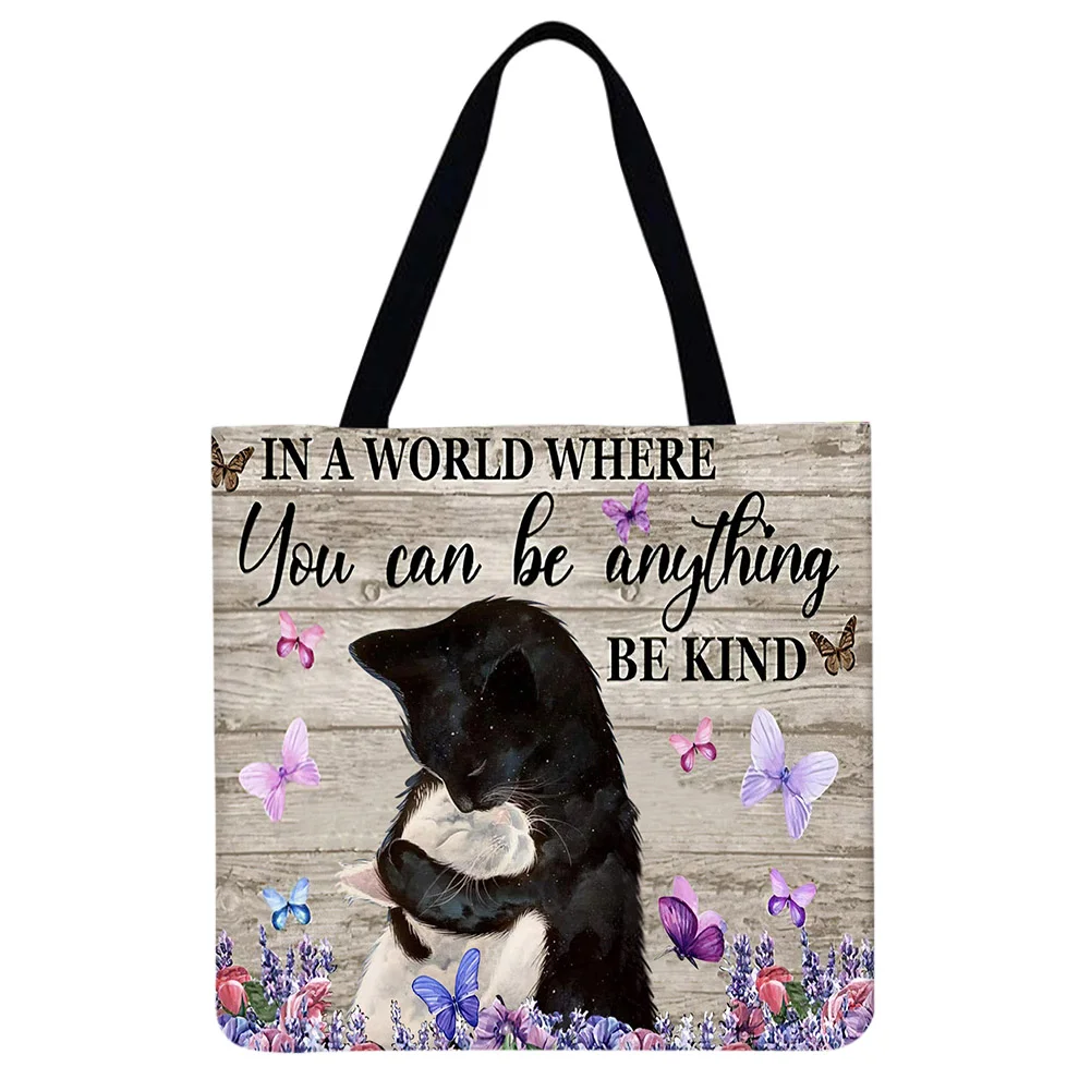 Linen Tote Bag - Cat