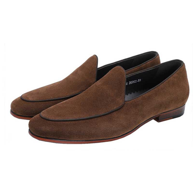 Mens Brown Suede Loafers Shoes : Free Shipping